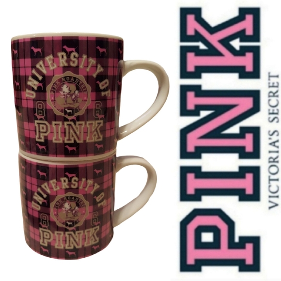 Lot Of 2 Victoria's Secret University Of Pink 16 Oz. Mugs Never Used! - Picture 1 of 11